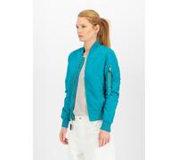 Bomberjacke ALPHA INDUSTRIES "MA-1 VF Light W", Damen, Gr. XS, blau (blau lagoon), Shell: 100% Nylon. Lining: 100% Nylon, Jacken Bomberjacke (78007013-XS) blau lagoon