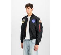 Bomberjacke ALPHA INDUSTRIES "MA-1 VF Vintage Fit NASA", Herren, Gr. S, schwarz, Obermaterial: 100% Nylon. Futter: 100% Nylon. Füllung: 100% Polyester, Jacken Bomberjacke (55351509-S) schwarz
