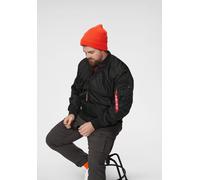 Bomberjacke ALPHA INDUSTRIES "MA-1 VF59 LONG", Herren, Gr. 3XL, schwarz, Web, Obermaterial: 100% Nylon. Futter: 100% Nylon. Wattierung: 100% Polyester, unifarben, schmal, Rippstrickbündchen, Jacken Bo