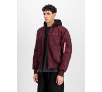 Alpha Industries - MA-1 Zip Hood Backprint Bomber Jacke - Dark Cherry M