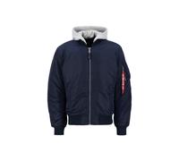 Alpha Industries MA-1 Zip Hood Back Embroidery Bomberjacke Größe M Dunkelblau