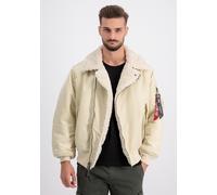 Bomberjacke ALPHA INDUSTRIES "NB MA-1 B-3 Biker Jacket", Damen, Gr. L, weiß (vintage weiß), Obermaterial: 100% Nylon, Futter: 100% Nylon, Jacken Bomberjacke (24957657-L)
