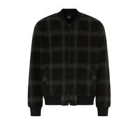 Bomberjacke BOSS ORANGE "Ze_CheckBomber", Herren, Gr. XXL, schwarz (schwarz001), Web, Obermaterial: 95% Polyester, 5% Wolle, unifarben, relaxed fit normal, Rundhals, Rippbündchen, Jacken Bomberjacke,