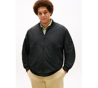 Bomberjacke "BRANDED BOMBER", Herren, Gr. XXL, schwarz, Web, Obermaterial: 100% Polyester, TOMMY HILFIGER BIG & TALL, unifarben, regular fit normal, Rundhals, eingesetzt Rippbündchen, Jacken Bomberjac