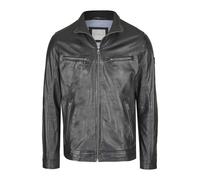 Bomberjacke BUGATTI "BUAURELIO", Herren, Gr. 50, schwarz, Obermaterial: 100% Lammleder LEL. Futter: 100% Baumwolle CO. 100% Baumwolle CO., uni, regular fit, Rundhals, Jacken Bomberjacke, mit Ärmelrieg