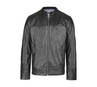 Bomberjacke BUGATTI "BUBENITO", Herren, Gr. 54, schwarz, Obermaterial: 100% Lammleder LEL. Futter: 100% Baumwolle CO., uni, regular fit, Jacken Bomberjacke, mit Riegeln und Reißverschlüssen (74357716-