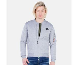 Bomberjacke CIPO & BAXX "Jacken", Herren, Gr. S, grau (hellgrau), Stoff, 70% Baumwolle, 30% Polyester, unifarben, regular fit normal, eckiger Ausschnitt, Jacken Bomberjacke, mit Brust Logo, CJ-151 (19