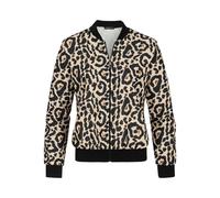 Bomberjacke CLOUD 5IVE "CLOUD 5IVE Cloud 5ive Blouson Bomber Jacket", Damen, Gr. XL, schwarz, beige, 95% Polyester, 5% Elasthan, normal, amerikanischer Ausschnitt, Jacken Bomberjacke (68746541-XL) sch