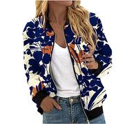Bomberjacke Damen Kurze Blouson Jacke Casual Pilotenjacke Langarm Outwear Zip Up Solid Leichte Coat Sweatjacke Sale Angebote