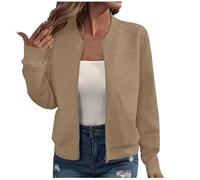 Bomberjacke Damen Kurze Blouson Jacke Casual Pilotenjacke Langarm Outwear Zip Up Solid Leichte Coat Sweatjacke Meine Bestellungen Anzeigen