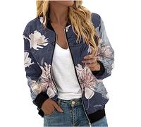 Bomberjacke Damen Kurze Blouson Jacke Casual Pilotenjacke Langarm Outwear Zip Up Solid Leichte Coat Sweatjacke Sale Angebote