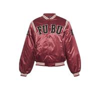 Bomberjacke FUBU "Fubu Herren FM233-001-2 FUBU College Satin Varsity Jacket", Herren, Gr. M, rot, schwarz, creme, 70% Polyester, 30% Wolle, mehrfarbig, normal, amerikanischer Ausschnitt, Jacken Bomber