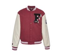 Bomberjacke FUBU "Fubu Herren FM233-009-1 FUBU College Varsity Jacket", Herren, Gr. XXL, dunkelrot, creme, schwarz, 70% Polyester, 30% Wolle, mehrfarbig, normal, amerikanischer Ausschnitt, Jacken Bomb