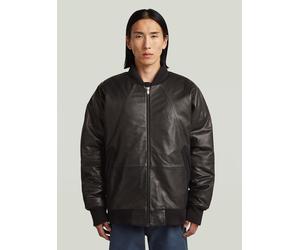 Bomberjacke G-STAR "MN 10 YR Leder Tour Jacke", Herren, Gr. M, dk schwarz, Obermaterial: 100% Leder, Jacken Bomberjacke (66747365-M) dk schwarz