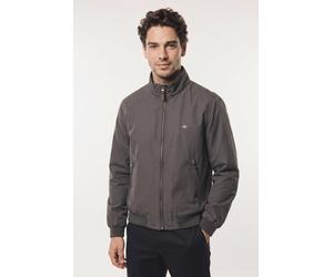 Bomberjacke GANT "HAMPSHIRE JACKET", Herren, Gr. 4XL, grau (dusky anthrazit), Web, Obermaterial: 83% Polyester, 17% Baumwolle, unifarben, regular fit normal, Rundhals, eingesetzt elastischer Bund, Jac
