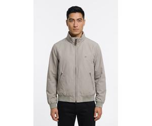 Bomberjacke GANT "HAMPSHIRE JACKET", Herren, Gr. XL, grau (mist taupe), Web, Obermaterial: 83% Polyester, 17% Baumwolle, unifarben, regular fit normal, Rundhals, eingesetzt elastischer Bund, Jacken Bo