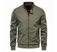 Bomberjacke Herren, Herren Sommerjacke Leicht, Übergangsjacke Stehkragen Blouson Herren Jacke Frühling Pilotenjacke Mit Reissverschluss Fliegerjacke Einfarbig Sportjacke, Herrenjacke Übergangsjacke