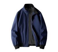 Bomberjacke Herren Leichtes Blouson Sommerjacke mit Gestreiftem Bund Innentasche Übergangsjacke Fliegerjacken Lässige Herrenjacke mit Lockerem Jackett Business-Bomberjacke Bomber Jacke