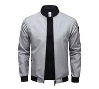 Bomberjacke Herren Winter Zip Softshelljacke Windbreaker Wasserdicht Leicht College Jacke Stehkragen Fliegerjacke Übergangsjacke Pilotenjacke Blouson Jacke Herrenjacke Outdoorjacke Große Größen M-6XL