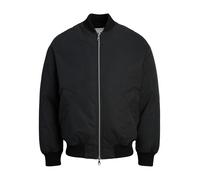 Bomberjacke JACK & JONES "JCOAURA BOMBER JACKET", Herren, Gr. XS, schwarz, Web, Obermaterial: 100% Polyester, unifarben, regular fit normal, hoch geschlossener Ausschnitt, Rippbündchen, Jacken Bomberj