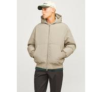 Bomberjacke JACK & JONES "JCOCOLLECTIVE BOMBER JACKET SN", Herren, Gr. L, beige (crockery), Web, Obermaterial: 100% Polyester, unifarben, regular fit, Rippbündchen, Jacken Bomberjacke (49403431-L) cro