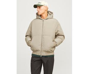 Bomberjacke JACK & JONES "JCOCOLLECTIVE BOMBER JACKET SN", Herren, Gr. XL, beige (crockery), Web, Obermaterial: 100% Polyester, unifarben, regular fit, Rippbündchen, Jacken Bomberjacke (49403431-XL) c