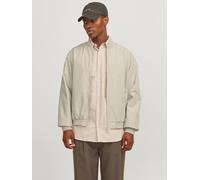 Bomberjacke JACK & JONES "JJECHARGE BOMBER JACKET NOOS", Herren, Gr. M, gelb (moonbeam), Web, Obermaterial: 100% Polyester, unifarben, regular fit taillenbedeckt, ohne Ausschnitt, Rippbündchen, Jacken