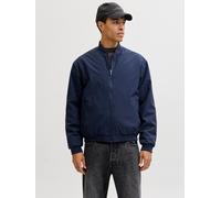 Bomberjacke JACK & JONES "JJECHARGE BOMBER JACKET NOOS", Herren, Gr. XL, navy blazer, Web, Obermaterial: 100% Polyester, unifarben, regular fit taillenbedeckt, ohne Ausschnitt, Rippbündchen, Jacken Bo