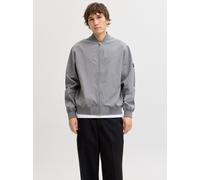 Bomberjacke JACK & JONES "JPRBLAASPEN BOMBER JACKET LN", Herren, Gr. L, grau (grau melange), Web, Obermaterial: 92% Polyester, 8% Elasthan, meliert, unifarben, normal, Rippstrickbündchen, Jacken Bombe