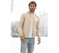 Bomberjacke JOHN DEVIN "/ Blouson mit Rippkragen", Herren, Gr. L (52/54), beige, Web, Obermaterial: 100% Polyester. Futter: 100% Polyester, unifarben, regular fit hüftlang, Rundhals, 2-Naht-Ärmel Ripp