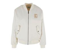 Bomberjacke KARL KANI "Karl Kani Damen KW241-014-2 Karl Kani Og Satin Bomber Jacket", Damen, Gr. XXL, sanftes weiß, 95% Polyester, 5% Elasthan, normal, V-Ausschnitt, Jacken Bomberjacke (89597714-XXL)