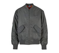 Bomberjacke KARL KANI "Karl Kani Karl Kani Small Signature Distressed Bomber Jacket", Damen, Gr. XL, anthrazit, 100% Polyamid, unifarben, normal, amerikanischer Ausschnitt, Jacken Bomberjacke (2454930