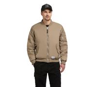 Bomberjacke KHUJO "Adon", Herren, Gr. M (50), beige (braun), Material: 100% Nylon, gerade hüftbedeckend, Rippstrickbündchen, Jacken Bomberjacke, Leichte Winterjacke in Shiny-Optik (87993561-M) braun