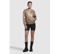 Bomberjacke KHUJO "ANEO", Damen, Gr. XS, gold, Web, 100% Polyester, loose fit hüftlang, eingesetzt elastischer Bund, Jacken Bomberjacke (34938830-XS) gold