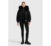 Bomberjacke KHUJO "CELA", Damen, Gr. S, bomber schwarz, Twill, 100% Nylon, unifarben, eingesetzt Rippbündchen, Jacken Bomberjacke (89509141-S) bomber schwarz