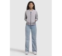 Bomberjacke KHUJO "CEND", Damen, Gr. M, lila (graulila), 100% Polyester, unifarben, regular fit hüftlang, eingesetzt Rippbündchen, Jacken Bomberjacke (30508068-M) graulila