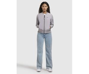 Bomberjacke KHUJO "CEND", Damen, Gr. XL, lila (graulila), 100% Polyester, unifarben, regular fit hüftlang, eingesetzt Rippbündchen, Jacken Bomberjacke (30508068-XL) graulila