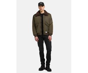 Bomberjacke KHUJO "Ground", Herren, Gr. S (48), grün, Obermaterial: 100% Nylon. Innenfutter: 100% Nylon. Kunstfell: 100% Polyester. Wattierung: 100% Polyester, weit hüftbedeckend, hoch geschlossener A