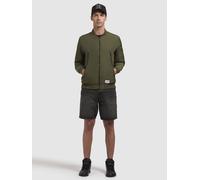 Bomberjacke KHUJO "LISTENER", Herren, Gr. L, grün (olivgrün), Web, 100% Polyester, unifarben, regular fit hüftlang, eingesetzt Rippbündchen, Jacken Bomberjacke (29208755-L) olivgrün