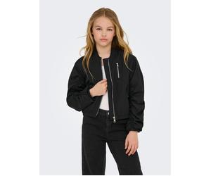 Bomberjacke KIDS ONLY "KOGMINNA LIFE BOMBER CP OTW NOOS", Mädchen, Gr. 122, schwarz, Web, Obermaterial: 100% Polyester, unifarben, Basic taillenbedeckt, elastischer Bund, Jacken Bomberjacke, mit modis