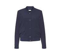 Bomberjacke LASCANA, Damen, Gr. 42, blau (navy), Stoff, Obermaterial: 95% Polyester, 5% Elasthan. Futter: 100% Polyester, unifarben, modisch, figurumspielend hüftlang, Langarm angesetztes Bündchen, Ja