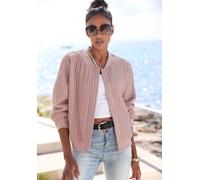 Bomberjacke LASCANA, Damen, Gr. 34, mauve, Jersey, Obermaterial: 80% Polyester, 18% Viskose, 2% Elasthan. Bündchen: 95% Baumwolle, 5% Elasthan. Taschenfutter: 100% Baumwolle, unifarben, figurumspielen