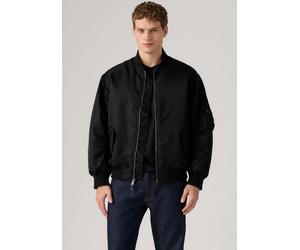 Bomberjacke LEVI'S "MA-1 BOMBER", Herren, Gr. M, jet schwarz, Web, Obermaterial: 100% Polyamid, unifarben, bequem hüftbedeckend, V-Ausschnitt, Bündchen, Jacken Bomberjacke (30909235-M) jet schwarz