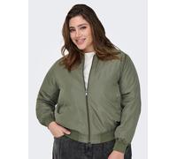 Bomberjacke ONLY CARMAKOMA "CARALMA BOMBER OTW", Damen, Gr. L, kalamata, Web, Obermaterial: 100% Polyester, unifarben, Rundhals, Rippbündchen, Jacken Bomberjacke (83923534-L) kalamata