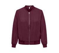 Bomberjacke ONLY CARMAKOMA "CARLUX LIFE LS BOMBER JACKET NOOS", Damen, Gr. 50, rot (fig), Web, Obermaterial: 97% Polyester, 3% Elasthan, unifarben, regular fit normal, Bündchen, Jacken Bomberjacke, Ma