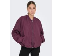 Bomberjacke ONLY "ONLADEL LIFE OVERSIZED BOMBER CC OTW", Damen, Gr. M, mauve wine, Web, Obermaterial: 100% Polyester, unifarben, regular fit, hoch geschlossener Ausschnitt, Jacken Bomberjacke, Kunstfa