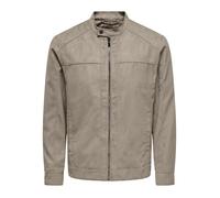 Bomberjacke ONLY & SONS "ONSMIKE FAKE SUEDE JACKET OTW", Herren, Gr. L, grün (falcon), Web, Obermaterial: 100% Polyester, unifarben, modisch, regular fit normal, Langarm, Jacken (25767656-L) falcon