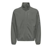 Bomberjacke ONLY & SONS "ONSODENSE SOFTSHELL BOMBER JACKET OTW OT", Herren, Gr. L, grau (castor gray), Web, Obermaterial: 100% Polyester, unifarben, regular fit, Jacken Bomberjacke (43781957-L) castor