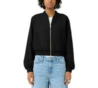 Bomberjacke QS, Damen, Gr. L (40), schwarz, Web, Obermaterial: 80% Polyester, 16% Viskose, 4% Elasthan, unifarben, lässig geschnitten hüftlang, Rundhals, elastischer Bund, Jacken Bomberjacke (10771119