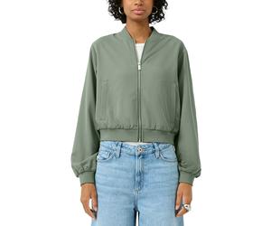 Bomberjacke QS, Damen, Gr. XL (42), light olive, Web, Obermaterial: 80% Polyester, 16% Viskose, 4% Elasthan, unifarben, lässig geschnitten hüftlang, Rundhals, elastischer Bund, Jacken Bomberjacke (516